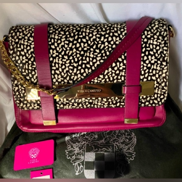 NWT Vince Camuto Calf Hair Messenger Bag - Picture 2 of 14